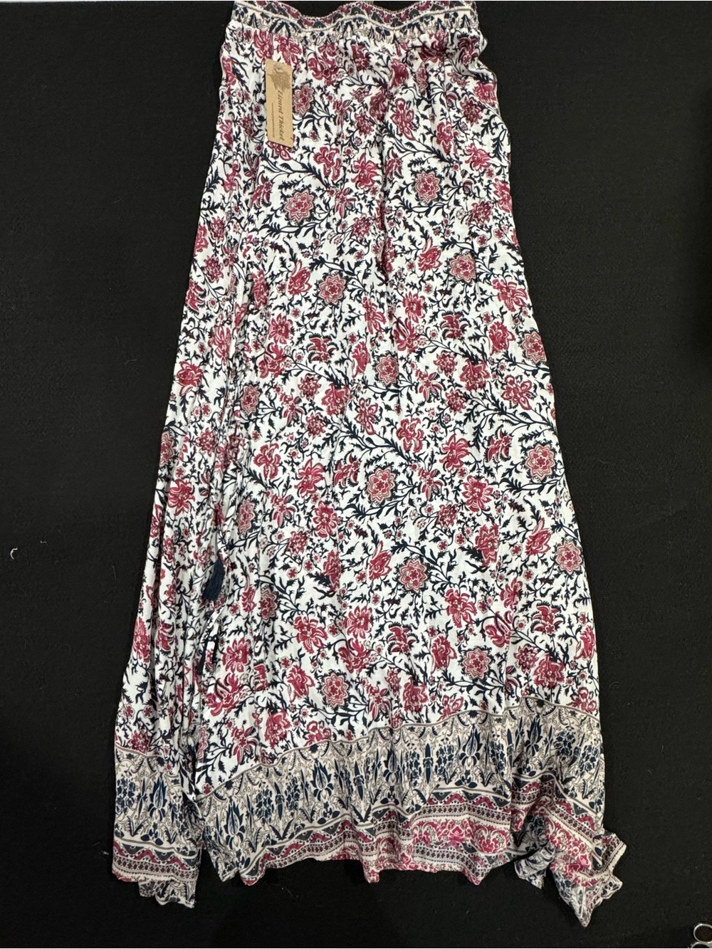 Lizard Thicket Floral Maxi Skirt with Side Tassels